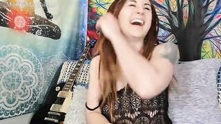 Funny hirsute girl masturbating on the webcam and squirting