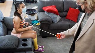 The old man fucked adorable princess in all holes in every pose