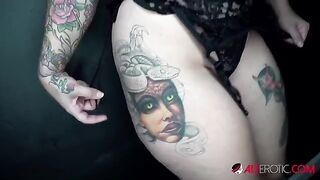 Inked busty slut Payton Preslee gets her pussy filled with cum
