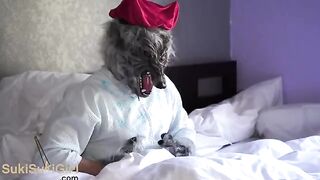 Redhead girl gets fucked by a bad wolf in cosplay