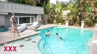 Ricky Spanish and Blake Blossom have passionate sex in the shower, with intense action following