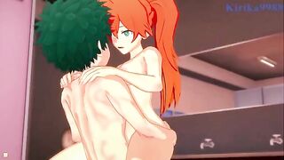 Izuku Midoriya and Itsuka Kendo are fucking in the locker room