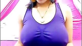 The nipples of a wet T-shirt can stand out when the girl is excited