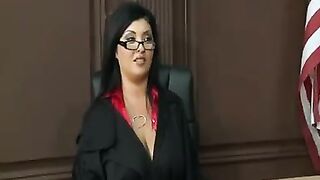 A mature lady in uniform gets her big boobs banged