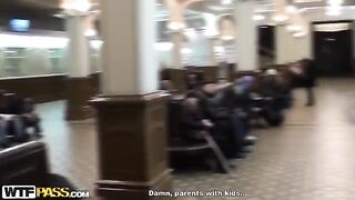 Pikaper picked up a Russian beauty and fucked her in the toilet