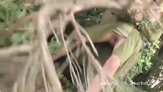 A peasant woman was fucked by a prince in the woods outdoors