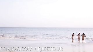 On the nudist beach, there was something to see from the sunbathing