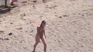 A pair of naked people are sailing on the sea