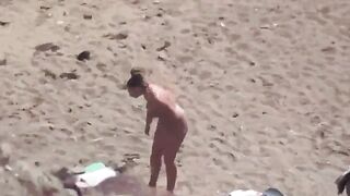 A pair of naked people are sailing on the sea