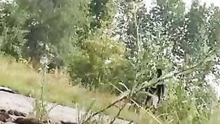 A woman wearing leather dominates her man with intense sex