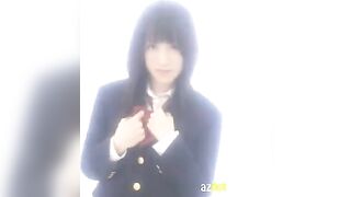 Hot Japanese school uniform solo sex with a cute Asian girl