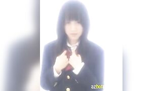 Hot Japanese school uniform solo sex with a cute Asian girl