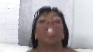 Black girl sucked the dick of a white guy and she was very good at it