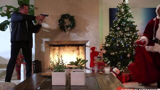A girl received a gift from Santa Claus and fucked with him