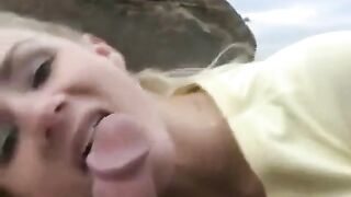 The guy made a mess on the sexy girl's face with sperm