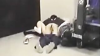 A man has anal sex with his girlfriend secretly from her husband