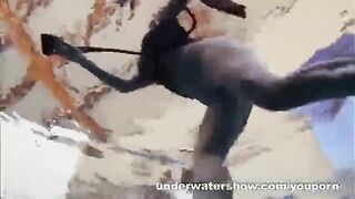 A hot and steamy scene by the pool with a naked girl