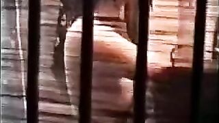 A guy carefully licks the hairy lips of a girl’s sweet pussy
