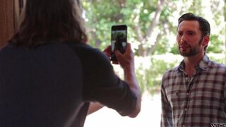 A guy fucked a girl with a beautiful face in the bedroom