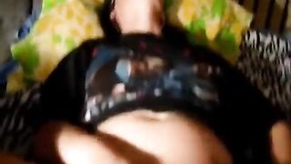 A cute girl has sex with her boyfriend, showing her tight pussy on camera