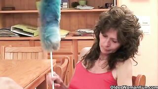 A mature woman caresses her pussy and brings herself to mind-blowing orgasm