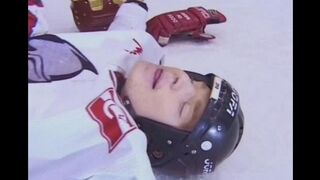 A lucky hockey player got anal sex with a fan after the game