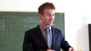A student is fucking with her teacher in the classroom