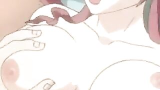 Hentai with a hot chick from a cleaning lady and owner’s son