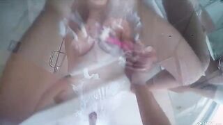 I came to the shower and saw Karter Foxx making blowjob