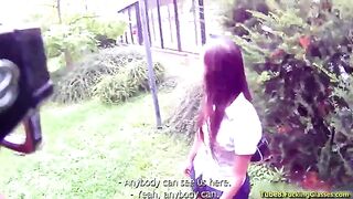 The stranger sucked a guy's cock in the bushes, capturing it all on camera