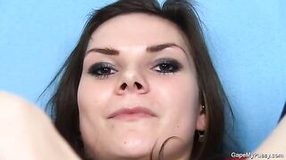 The girl came to porn casting in stockings and panties to show skills
