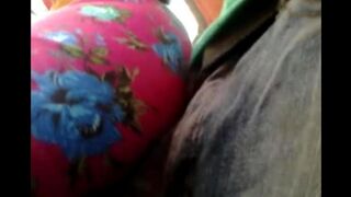 A riser is rubbed in the pussy of girls on the bus