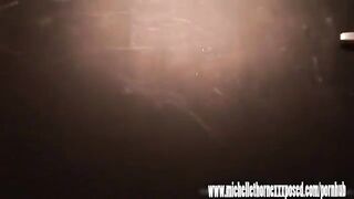 A hot woman in a short skirt was spotted by the boys wearing black stockings