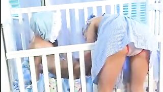 The midget fucked the cute babysitter with small natural tits
