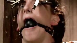 The poor girl was tied up and mocked by her sadistic master