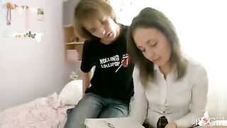 Entertainment at home with a classmate after classes is very interesting