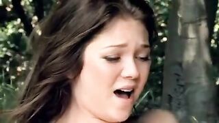 Two girls are having a picnic in the park and get intimate