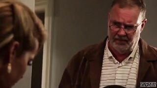 The guy tells a cowboy story while having sex with busty beauties