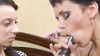 Appetizing Russian babe learned how to suck cock from her mom