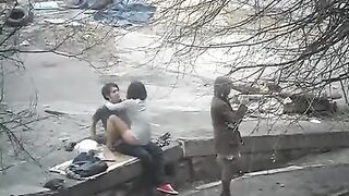 The young guy was photographing sex on the city streets
