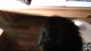 The man gently fucked his beloved brunette in stockings