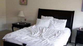 Two blondes are having delicate sex right in the bedroom