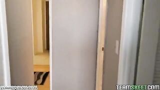A young guy fucks a girl in the hostel dormitory