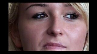 A blonde woman has anal sex and sucks a member covered with feces