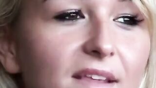 A blonde woman has anal sex and sucks a member covered with feces