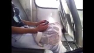 The guy got his cock out and started jerking in front of a pretty girl