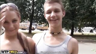 The guy licked the pussies of two pretty girls in a steamy scene