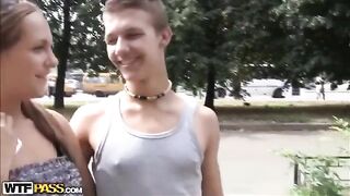 The guy licked the pussies of two pretty girls in a steamy scene