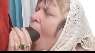 A negro guy with a big dick fucks his grandmother