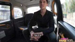 A girl is a taxi driver in an alternate universe, picking up a passenger to fuck